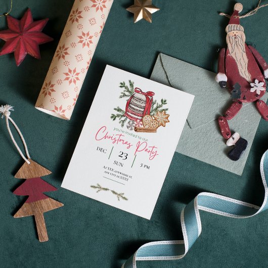 Invitation Noël Bright Fête Noël Bake