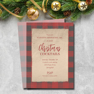 Invitation Noël Buffalo Plaid Party