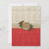 Invitation Noël Burlap Damassé Père Noël (Dos)