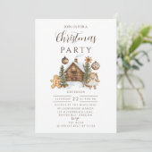 Invitation Noël Cabane en Pain d'Épices Rustique (Debout devant)