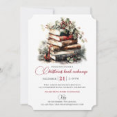 Invitation Noël cadeau livre échange (Devant)
