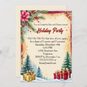 Invitation Noël Cadeaux Fête (Devant / Derrière)