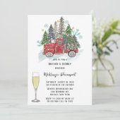 Invitation Noël Camion Vintage Rouge Brunch & Bubbly (Debout devant)