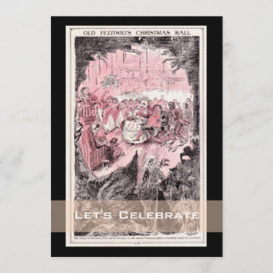 Invitation Noël Carol Fête Vintage Noël