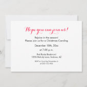 Invitation Noël Caroling (Dos)