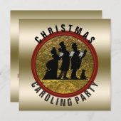 Invitation Noël Carrelage Noir Or Rouge (Devant / Derrière)