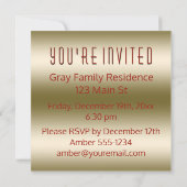 Invitation Noël Carrelage Noir Or Rouge (Dos)