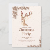 Invitation Noël Cerf et Cône de Pin (Devant)