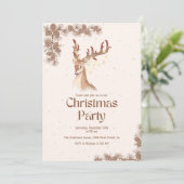 Invitation Noël Cerf et Cône de Pin (Debout devant)