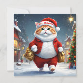 Invitation Noël Chat Père Noël, Noël (Dos)