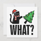 Invitation Noël Chat Tipping Xmas Tree Drôle (Dos)