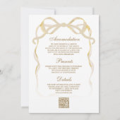 Invitation Noël Cheminée Arc Tout en Un QR Code Mariage (Dos)