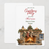 Invitation Noël Cheminée Cosy (Devant / Derrière)