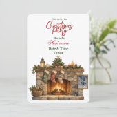 Invitation Noël Cheminée Cosy (Debout devant)