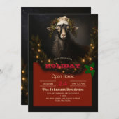 Invitation Noël Chèvre Lumière de Noël (Devant / Derrière)