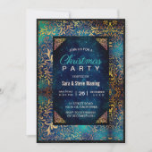 Invitation Noël chic floral turquoise (Devant)