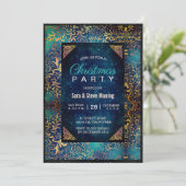 Invitation Noël chic floral turquoise (Debout devant)