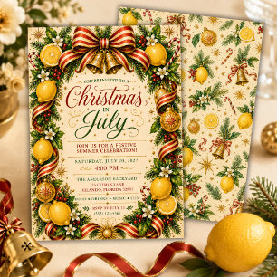 Invitation Noël Citron Vintage en Juillet