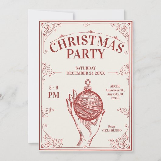 Invitation Noël classique du millésime (Devant)