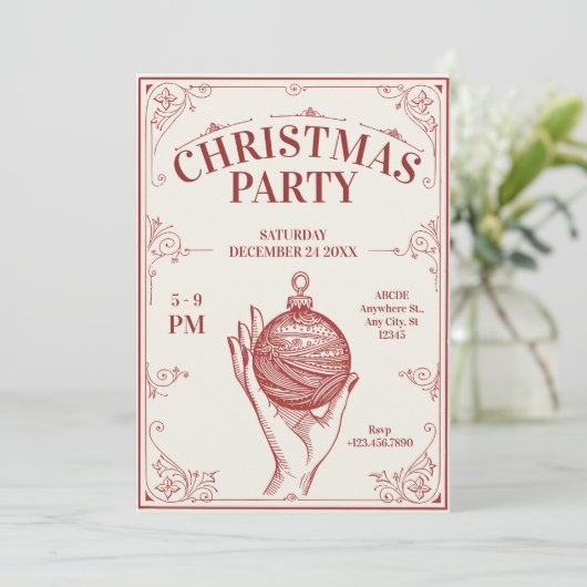 Invitation Noël classique du millésime (Debout devant)