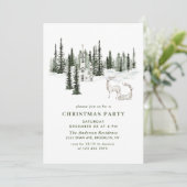 Invitation Noël classique Forêt d'hiver Noël (Debout devant)
