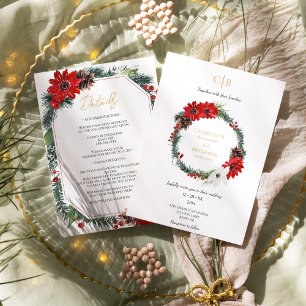 Invitation Noel Classique Monogramme Moderne Détails Et
