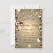 Invitation Noël cloches Pinecones Santa Hat Noël (Devant)