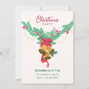 Invitation Noël clochettes tintantes aquarelle