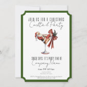 Invitation Noël Cocktail Santa Minimaliste d'Entreprise (Devant)