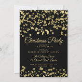 Invitation Noël | Confetti d'huile d'or de fête de vacances (Devant)