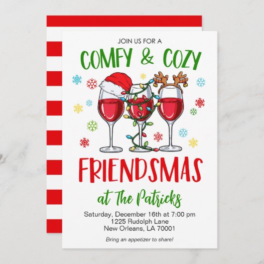 Invitation Noël Convivial (Devant / Derrière)