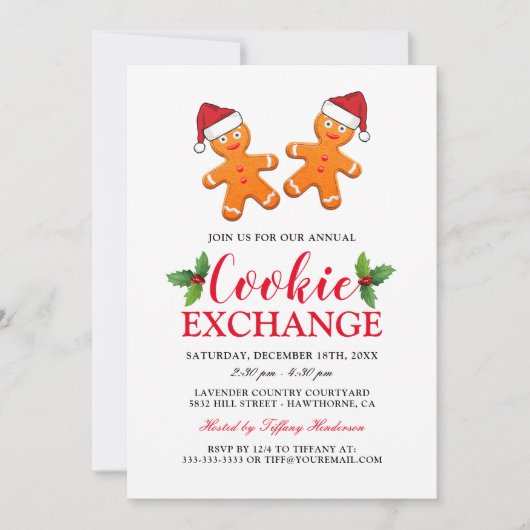 Invitation Noël Cookie Exchange Party (Devant)