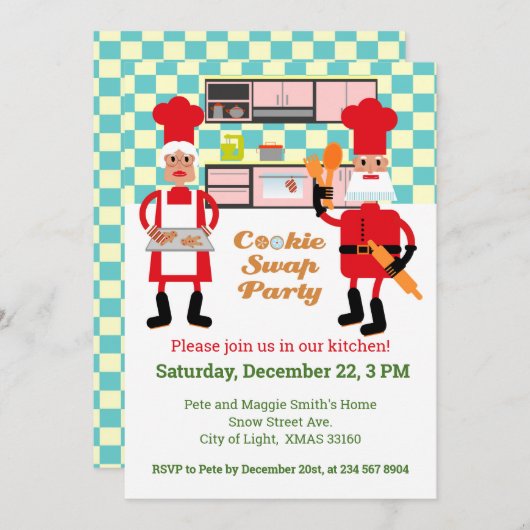Invitation Noël Cookie Exchange Party (Devant / Derrière)