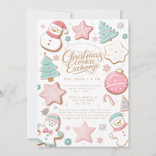 Invitation Noël Cookie Exchange Party (Devant)