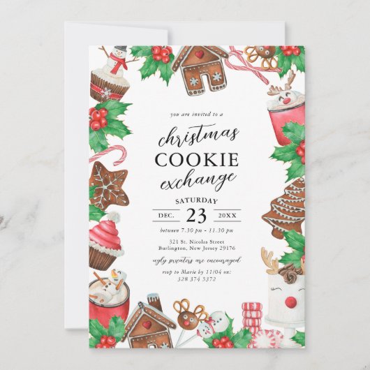 Invitation Noël Cookie Exchange Party (Devant)