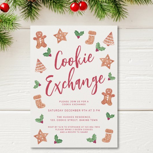 Invitation Noël Cookie Exchange Party