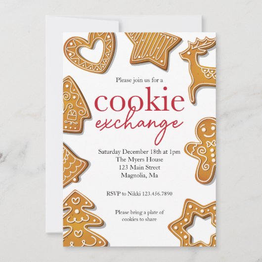 Invitation Noël Cookie Exchange Party (Devant)