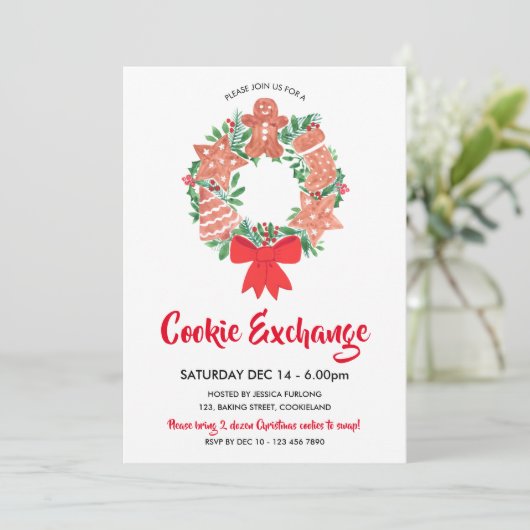 Invitation Noël Cookie Exchange Party (Debout devant)