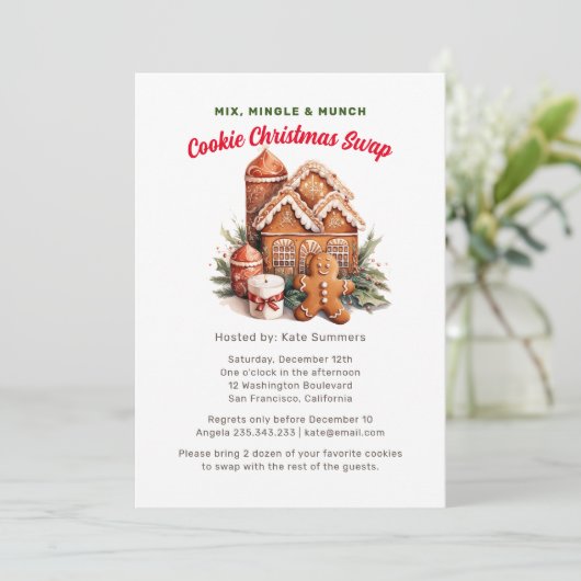 Invitation Noël Cookie Exchange Party (Debout devant)