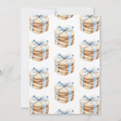 Invitation Noël Cookie Exchange Party Cute Blue Bow (Dos)