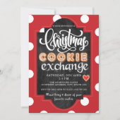 Invitation Noël Cookie Exchange Party Rouge (Devant)