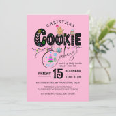 Invitation Noël Cookie Exchange Pink Holiday (Debout devant)
