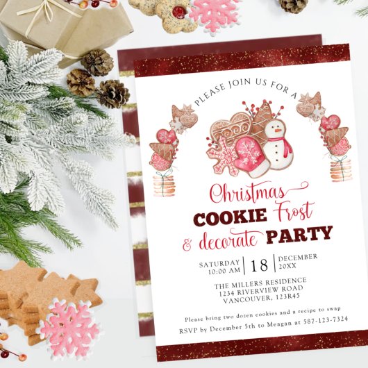 Invitation Noël Cookie Frost et Décorer la fête