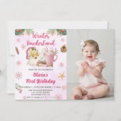 Invitation Noël Cookie hiver Onederland Anniversaire Photo (Devant)