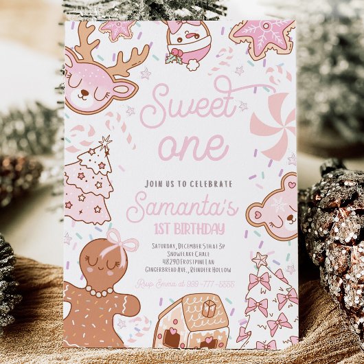 Invitation Noël Cookie Premier anniversaire
