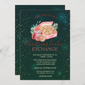 Invitation Noël Cookie Stars Vert Noël (Devant / Derrière)