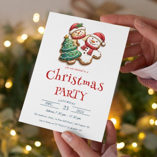 Invitation Noël Cookies Fête de Noël