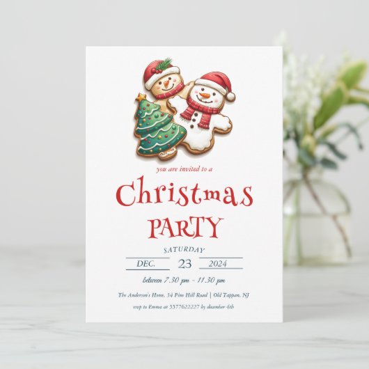 Invitation Noël Cookies Fête de Noël (Debout devant)