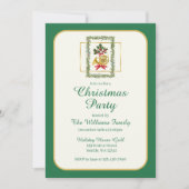 Invitation Noël cor d'harmonie vert élégant (Devant)