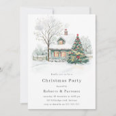 Invitation Noël cosy vacances ou fête de Noël (Devant)